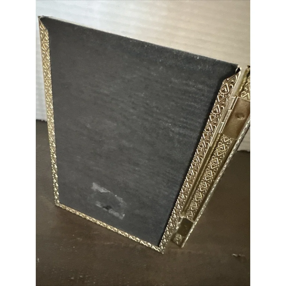 Vintage Double Metal Picture Frame Gold Tone  5 X 3 Stand Up